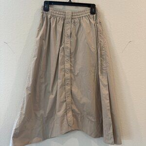 Zara Button Detail Khaki Maxi Skirt